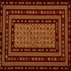 Balouch rectangular 4' 4" by 6' 2" rug with geometric pattern from Afghanistan