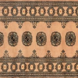 Bokhara runner 2' 8" by 7' 8" rug with geometric pattern from Pakistan - Beige