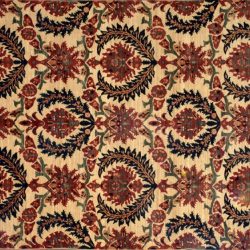 Susani rectangular 8' 1" by 9' 8" rug with floral pattern from Afghanistan