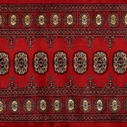 Bokhara runner 2' 8" by 7' 9" rug with geometric pattern from Pakistan - Red